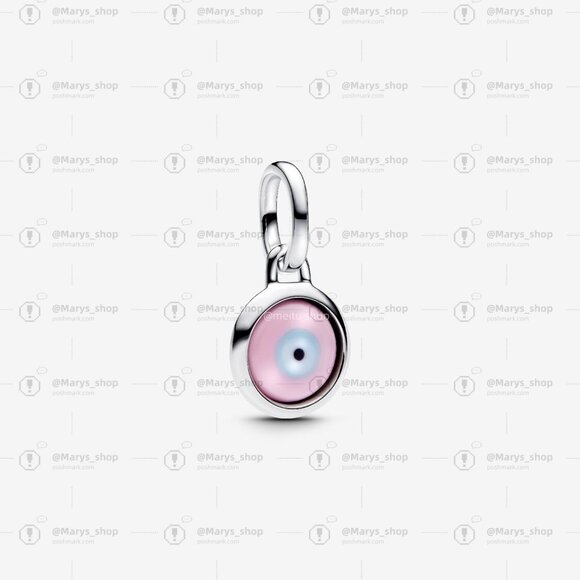 Pandora Engravable Evil Eye Murano Glass Mini Dangle Charm - Picture 1 of 7